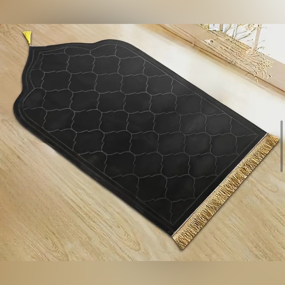 Black Prayer Mat with golden border